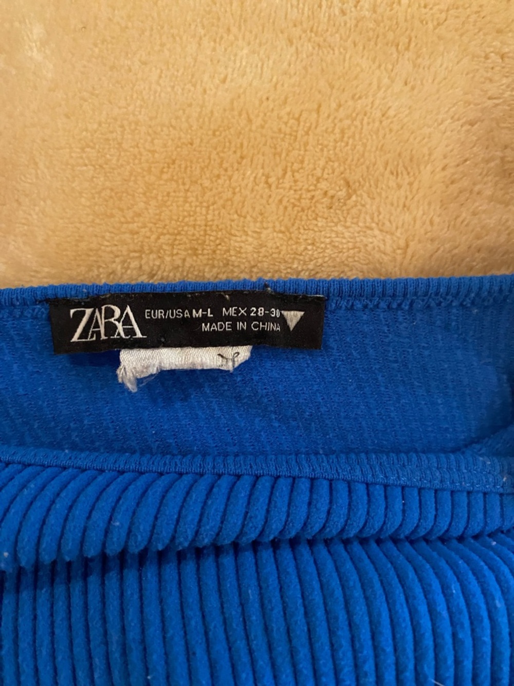 Zara Royal Blue Ribbed Tank Crop - Picture 2 of 3